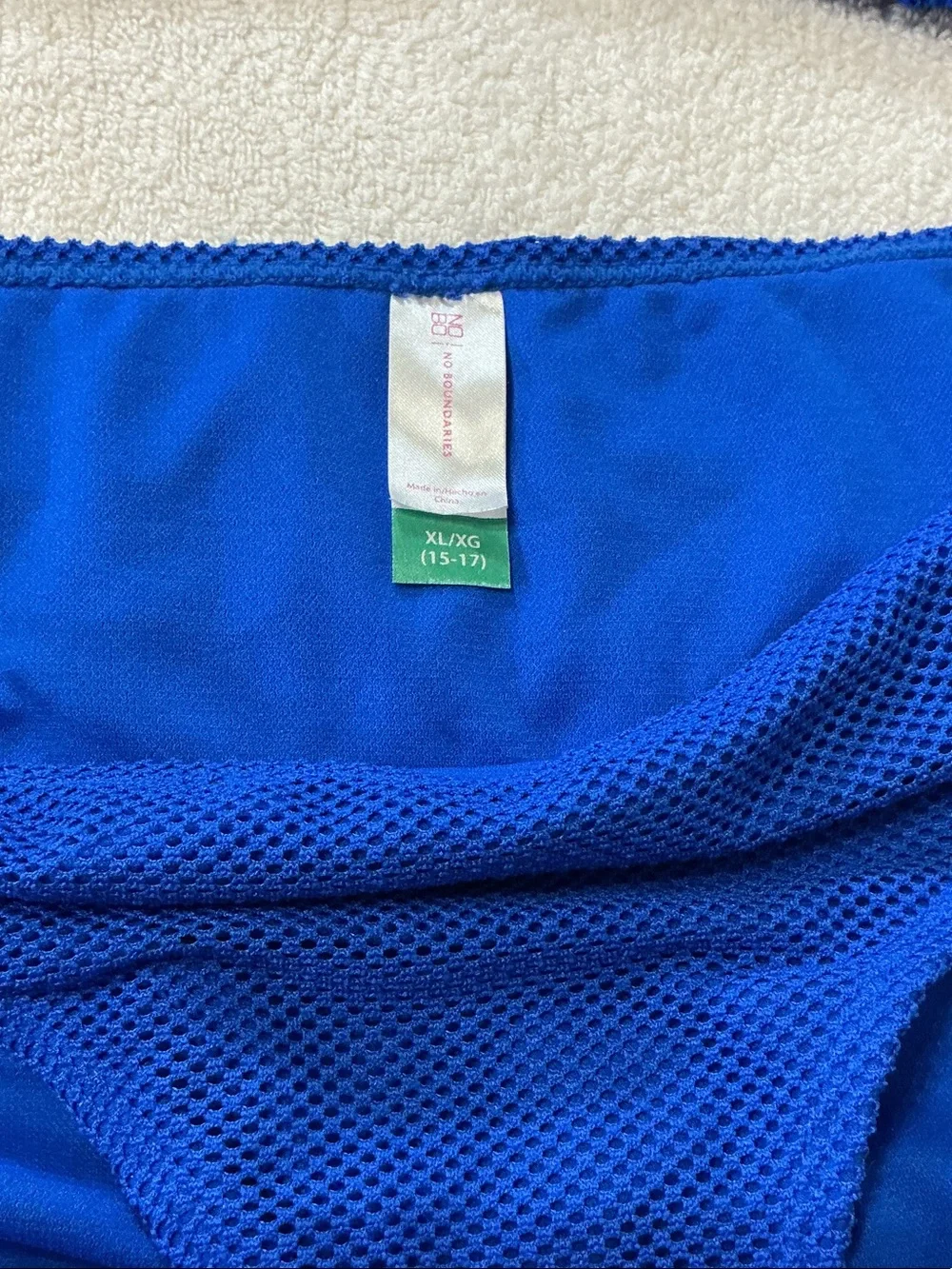 No Boundaries Royal Blue Textured Triangle Bikini Set